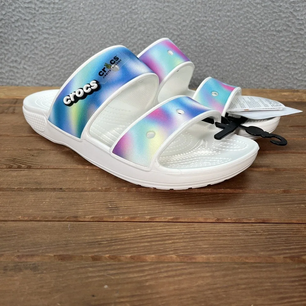 Crocs‎ Sandals Mens 11 Multicolor Classic Solarized Sandal Slide Outdoors Casual